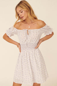 Head Over Heels Off-Shoulder Floral Mini Dress - ShopPromesa