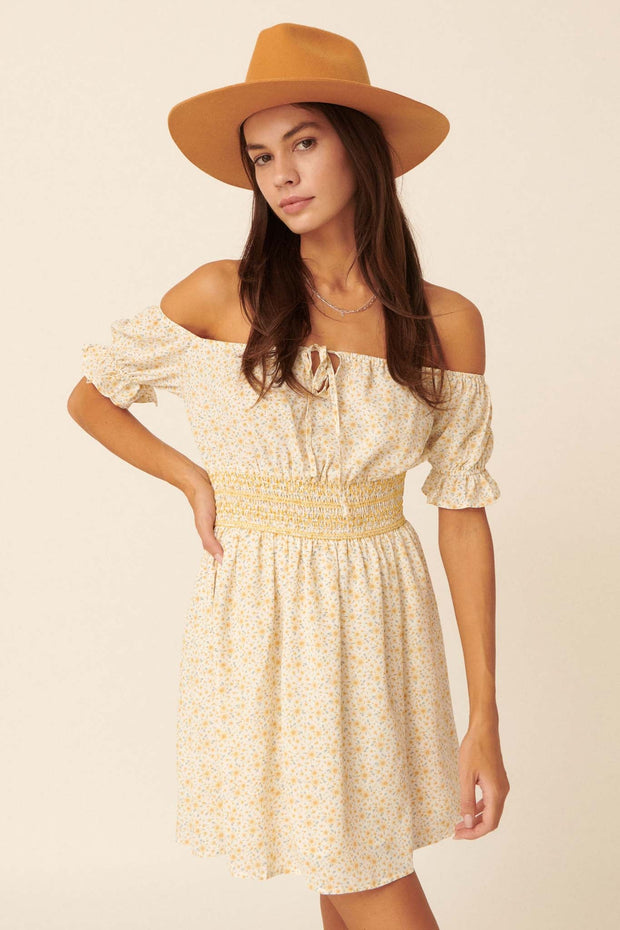 Head Over Heels Off-Shoulder Floral Mini Dress - ShopPromesa