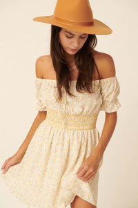 Head Over Heels Off-Shoulder Floral Mini Dress - ShopPromesa