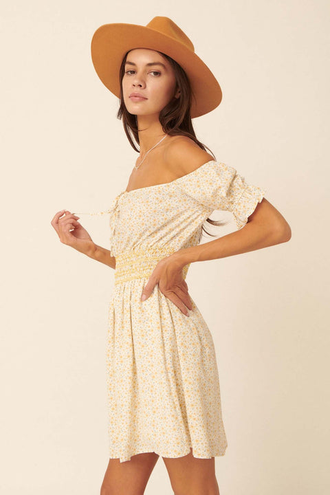 Head Over Heels Off-Shoulder Floral Mini Dress - ShopPromesa