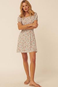 Burst Into Bloom Floral Cutout Mini Dress - ShopPromesa