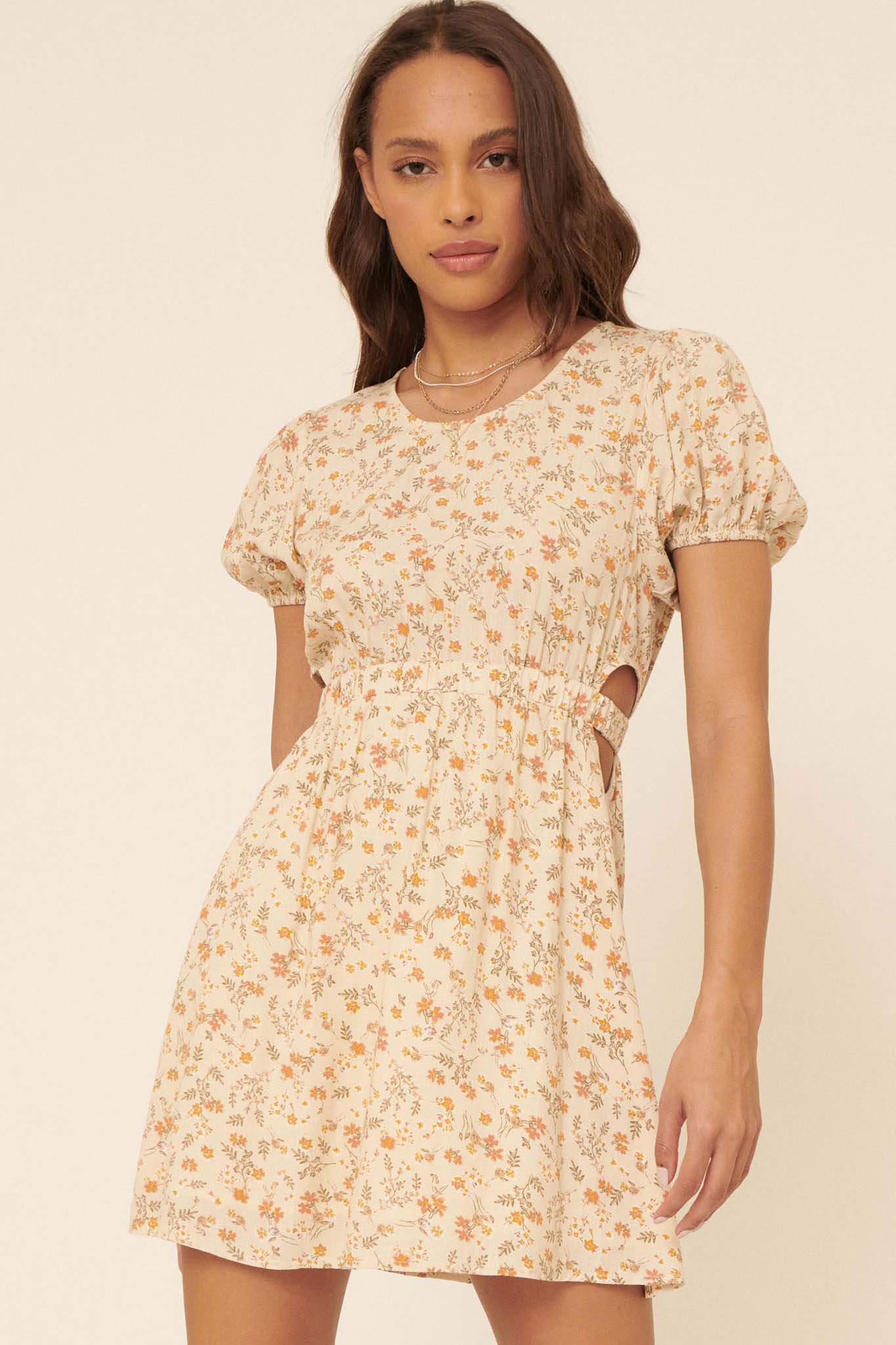 Burst Into Bloom Floral Cutout Mini Dress - ShopPromesa