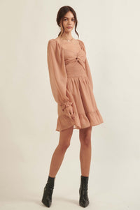 Fine Romance Smocked Chiffon Mini Peasant Dress - ShopPromesa