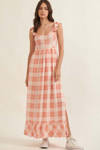 Sweet Tea Plaid Open-Back Maxi Sundress - ShopPromesa