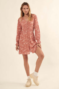 Alluring Elegance Floral Button-Front Mini Dress - ShopPromesa