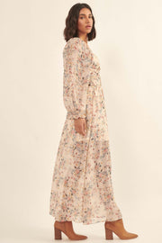 Garden Breeze Floral Chiffon Maxi Prairie Dress - ShopPromesa