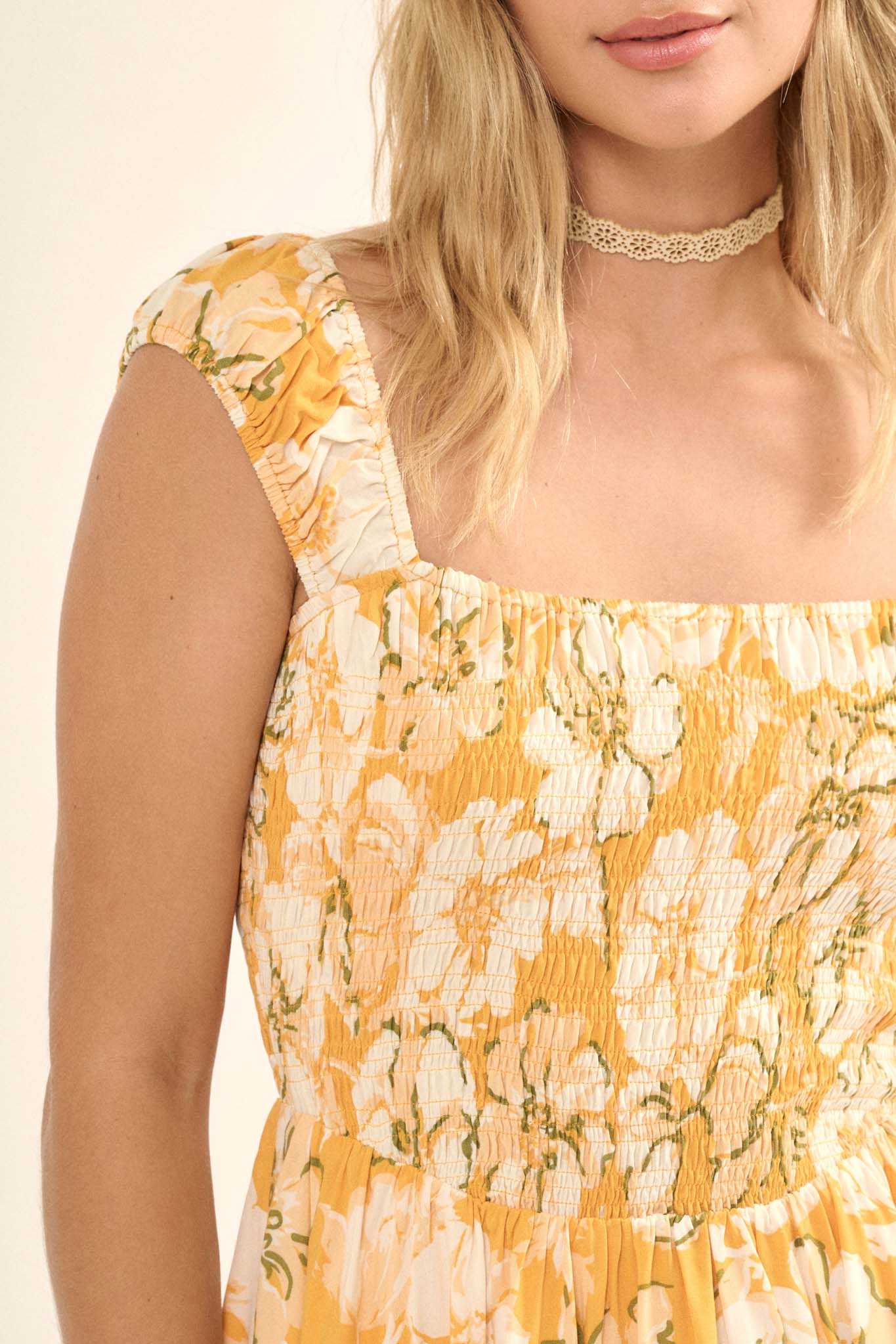 Let the Sunshine In Smocked Floral Mini Sundress - ShopPromesa