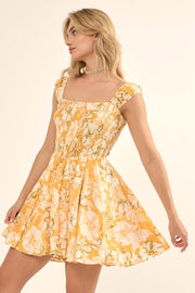 Let the Sunshine In Smocked Floral Mini Sundress - ShopPromesa