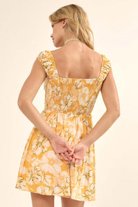 Let the Sunshine In Smocked Floral Mini Sundress - ShopPromesa