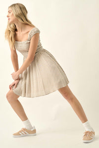 Sweet Surprise Smocked Gingham Mini Sundress - ShopPromesa