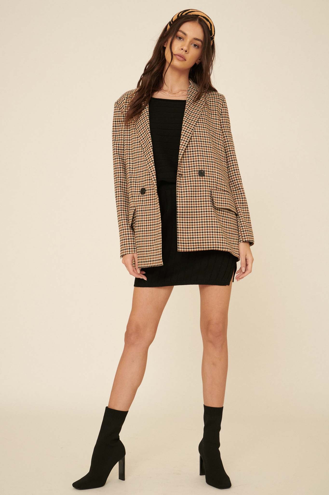 Down To Business Plaid Blazer - ShopPromesa