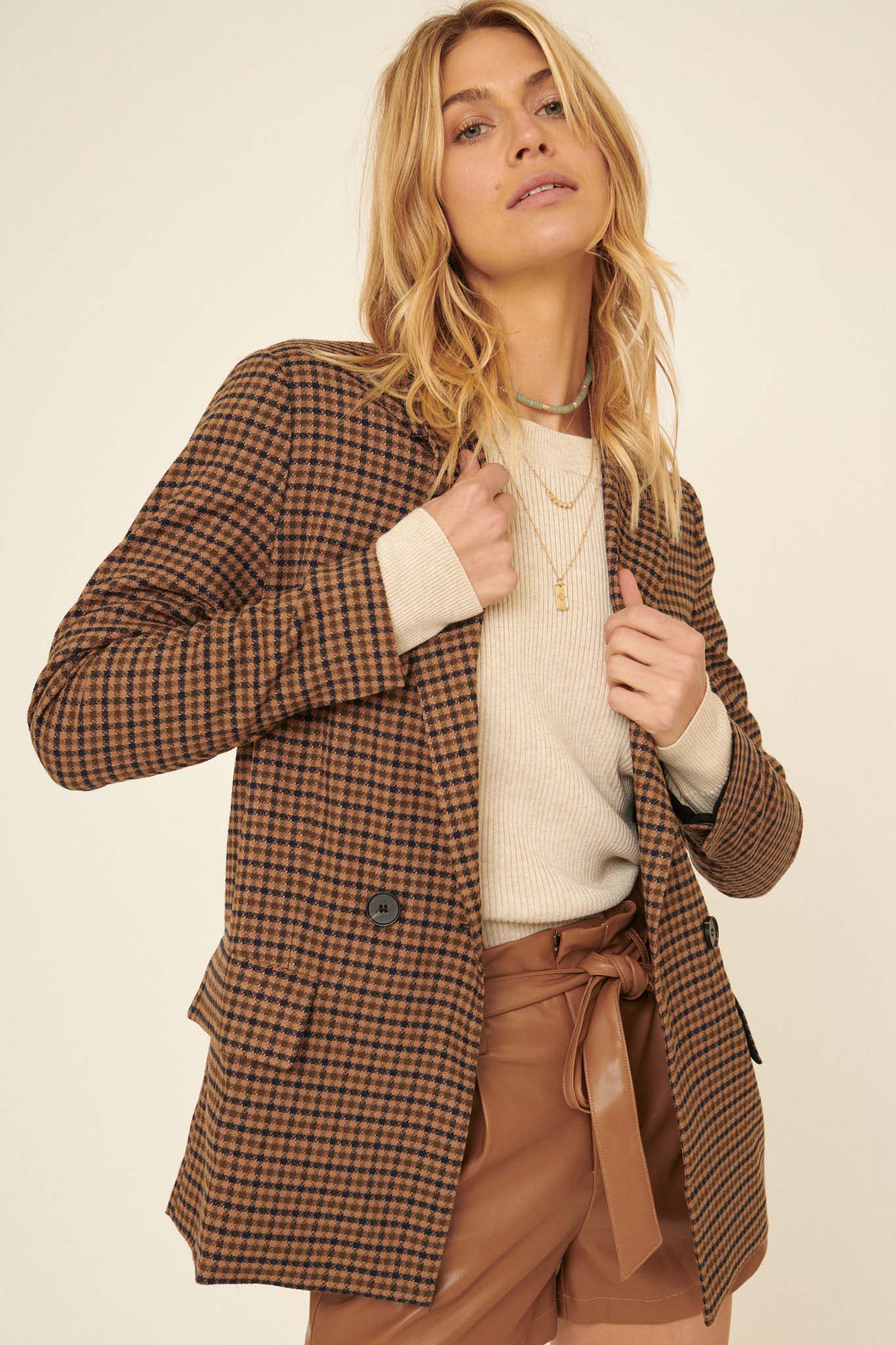 Down To Business Plaid Blazer - ShopPromesa