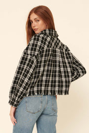 Opposites Attract Plaid Tweed Shirt Jacket - ShopPromesa