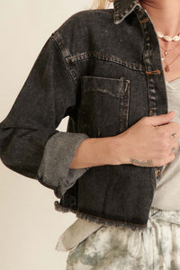 Too Much Fun Acid-Wash Cutoff Denim Jacket - ShopPromesa