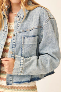 Too Much Fun Acid-Wash Cutoff Denim Jacket - ShopPromesa