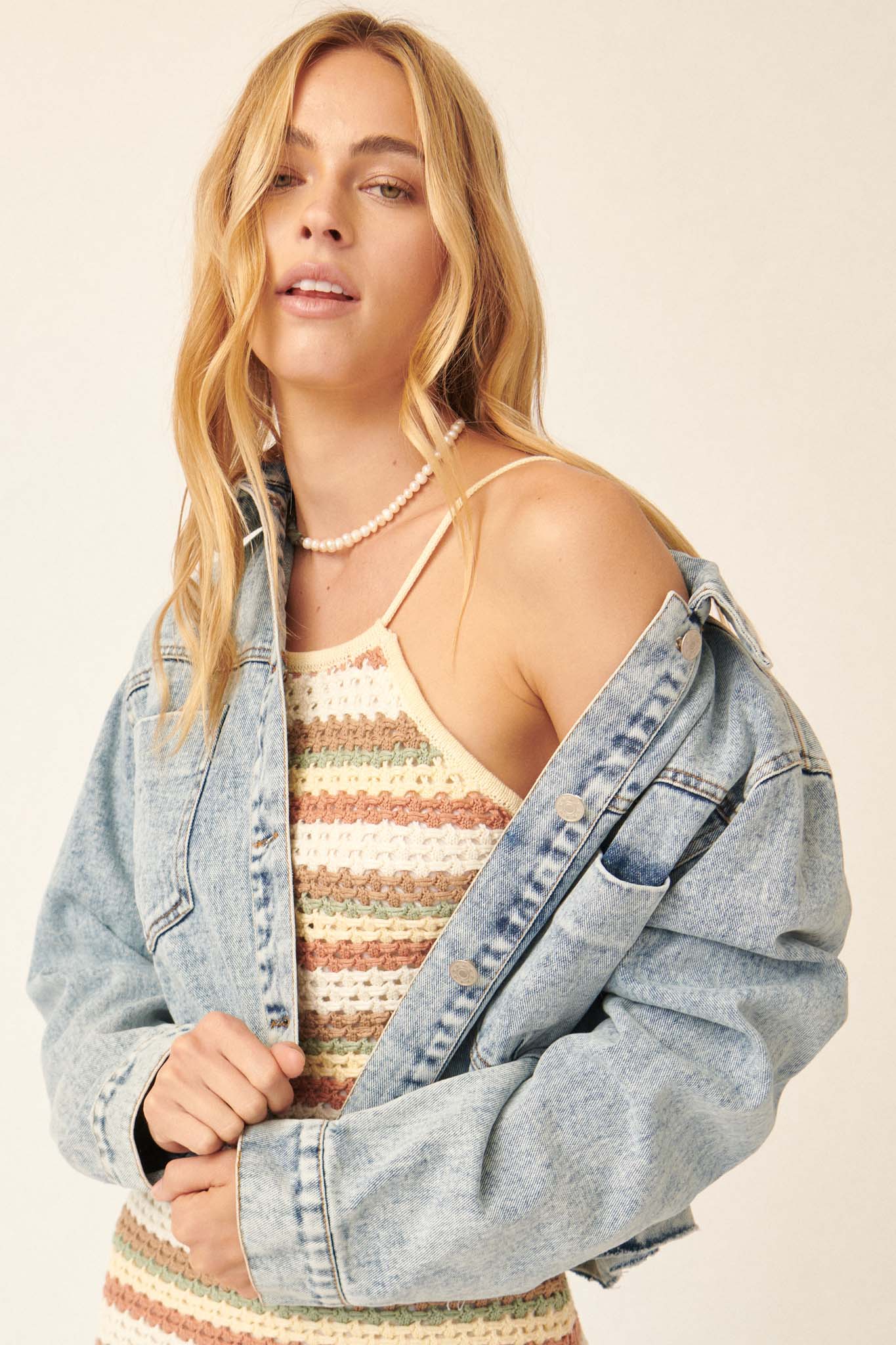 Too Much Fun Acid-Wash Cutoff Denim Jacket - ShopPromesa