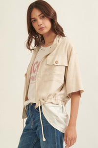 Adventure Awaits Short-Sleeve Drawstring Jacket - ShopPromesa