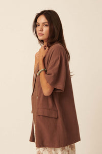 Right on Time Oversized Short-Sleeve Blazer - ShopPromesa