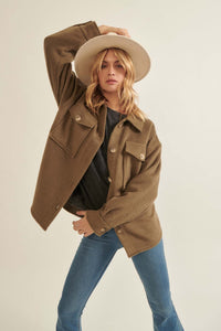 True North Oversized Brushed Felt Shirt Jacket - ShopPromesa