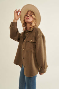 True North Oversized Brushed Felt Shirt Jacket - ShopPromesa