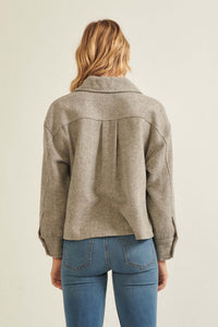 Here to Stay Herringbone Tweed Shirt Jacket - ShopPromesa