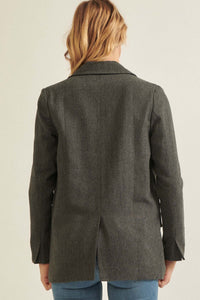 Smart Money Herringbone Tweed Blazer - ShopPromesa