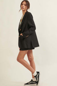 Executive Realness Oversized Pinstripe Blazer - ShopPromesa