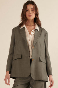 Executive Realness Oversized Pinstripe Blazer - ShopPromesa