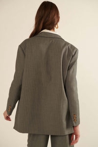 Executive Realness Oversized Pinstripe Blazer - ShopPromesa