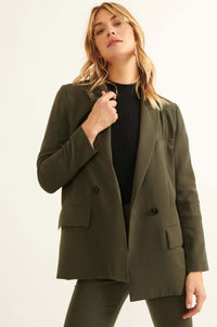 Game Changer Solid Double-Breasted Blazer - ShopPromesa