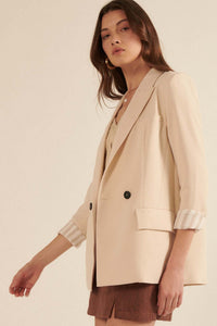 Game Changer Solid Double-Breasted Blazer - ShopPromesa