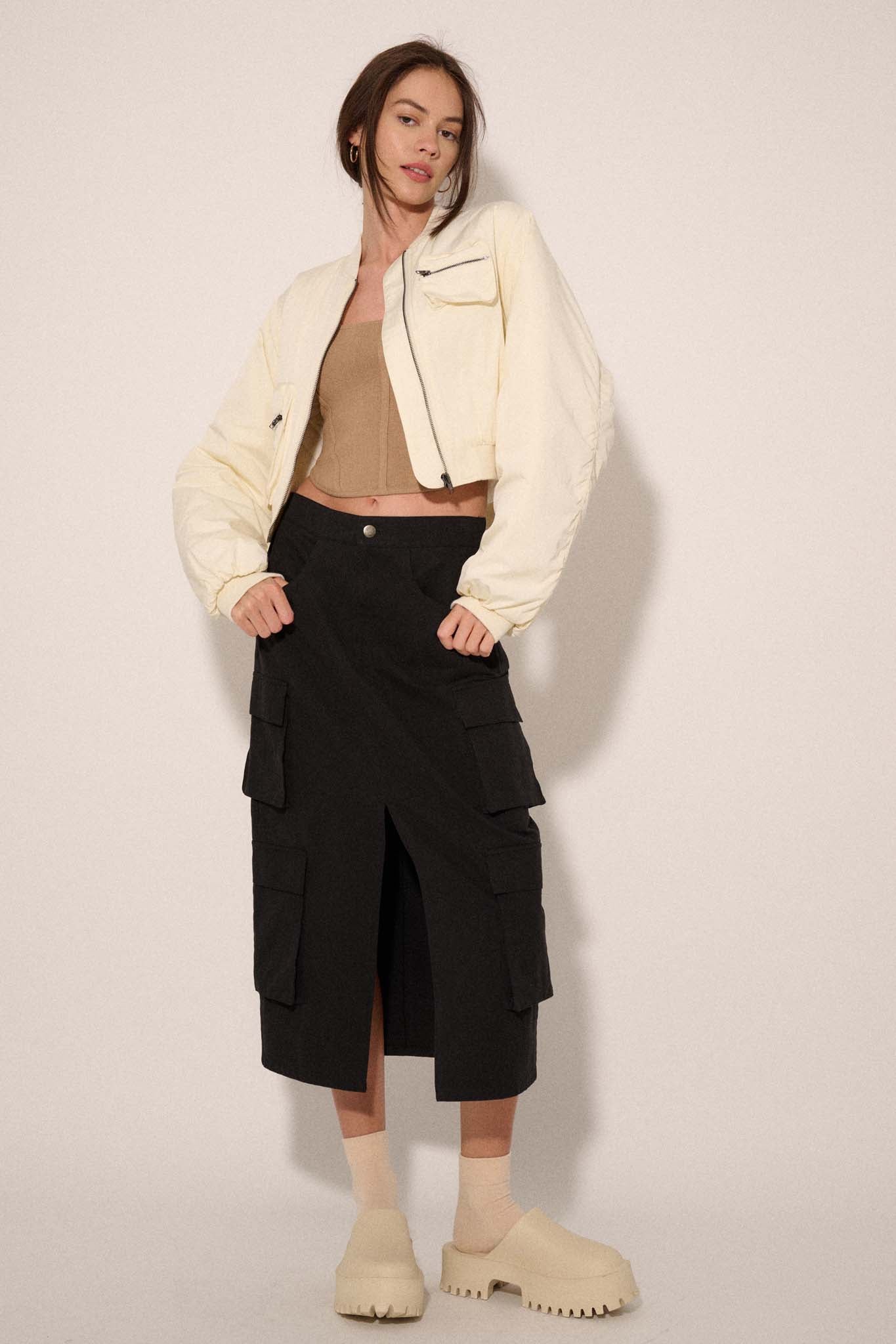 Ground Control Cropped Bomber Jacket - ShopPromesa