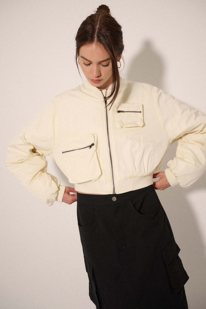 Ground Control Cropped Bomber Jacket - ShopPromesa