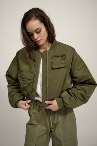 Ground Control Cropped Bomber Jacket - ShopPromesa