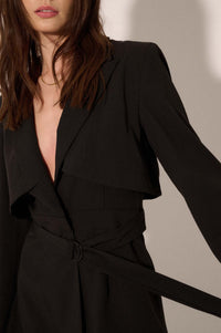 Push the Envelope Layered Belted Blazer - ShopPromesa