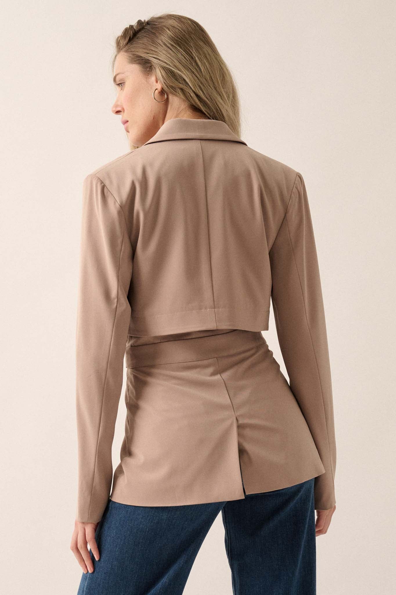 Push the Envelope Layered Belted Blazer - ShopPromesa