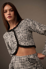 Pure Couture Cropped Tweed Blazer - ShopPromesa