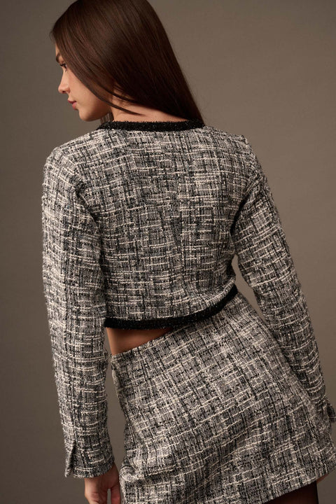 Pure Couture Cropped Tweed Blazer - ShopPromesa