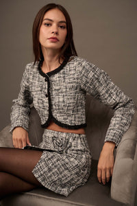 Pure Couture Cropped Tweed Blazer - ShopPromesa