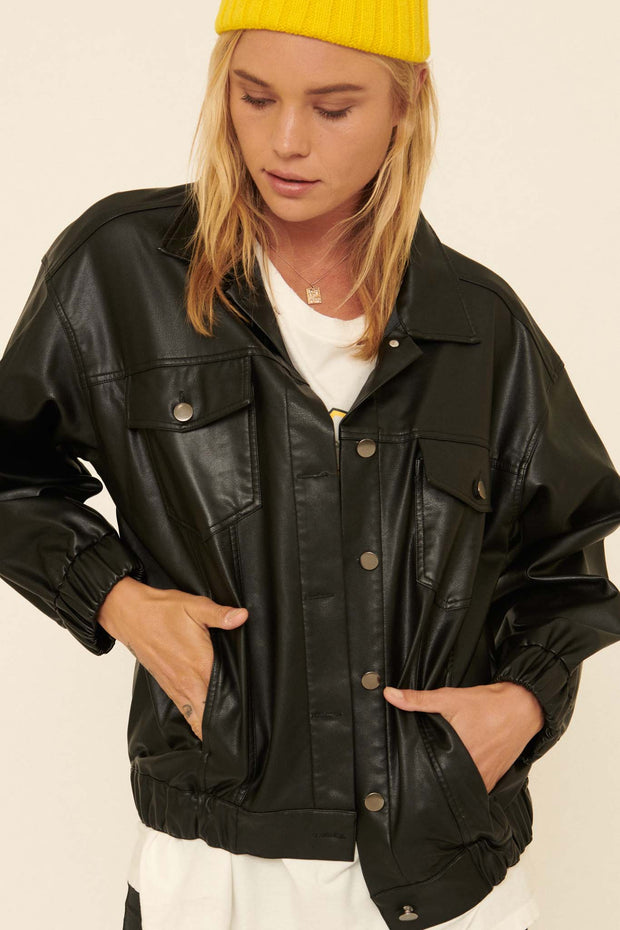 Open Road Bandana-Back Vegan Leather Jacket - ShopPromesa