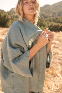 Wandering Soul Crinkle Cotton Kimono - ShopPromesa