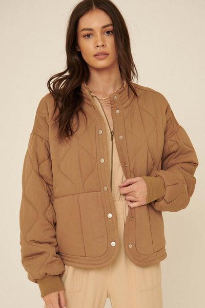 Quiet Confidence Quilted Bomber Jacket - ShopPromesa