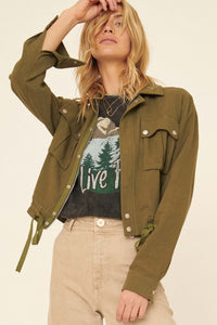 Lost Highway Drawstring Trucker Jacket - ShopPromesa