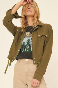 Lost Highway Drawstring Trucker Jacket - ShopPromesa