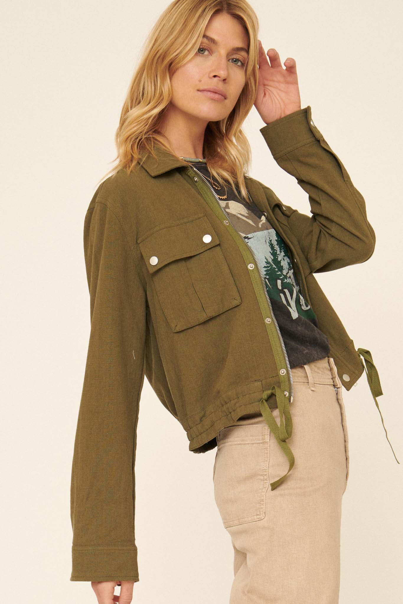 Lost Highway Drawstring Trucker Jacket - ShopPromesa