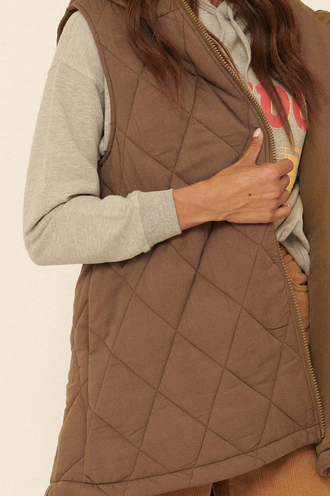 New Heights Hooded Quilted Puffer Vest - ShopPromesa