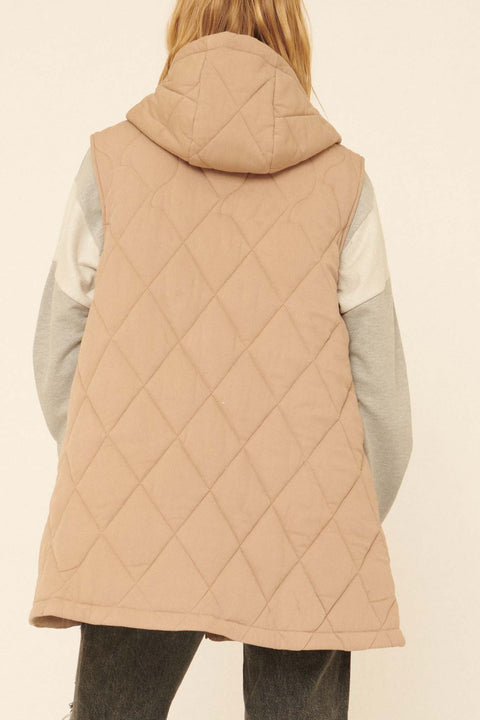 New Heights Hooded Quilted Puffer Vest - ShopPromesa