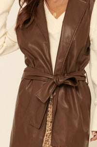 Vest in Show Belted Vegan Leather Vest - ShopPromesa