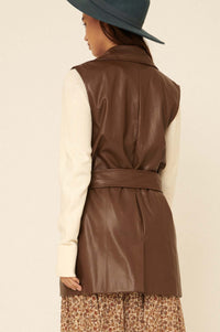 Vest in Show Belted Vegan Leather Vest - ShopPromesa