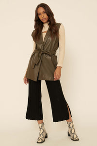 Vest in Show Belted Vegan Leather Vest - ShopPromesa